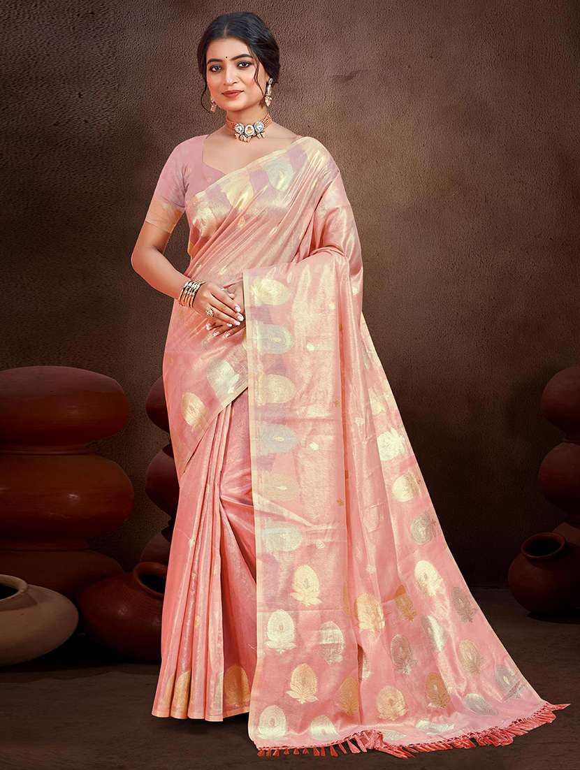 women self design chanderi saree with blouse