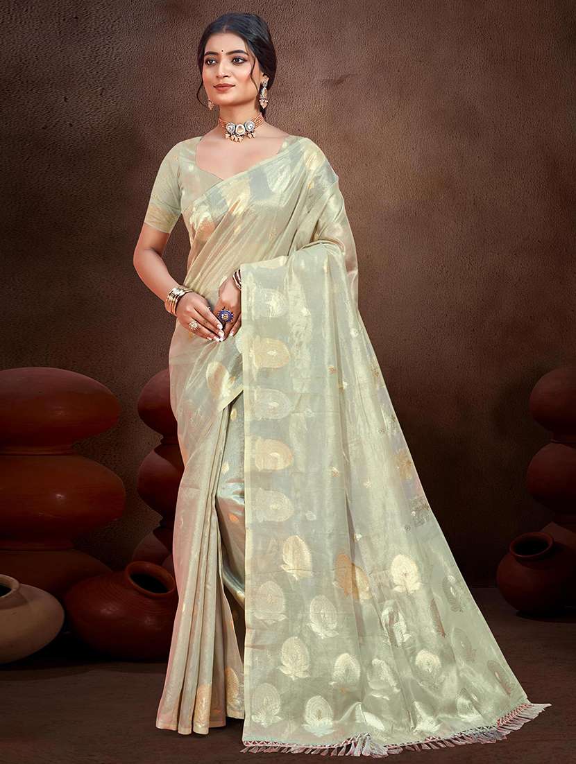 women self design chanderi saree with blouse - 22082429 -  Zoom Image - 0