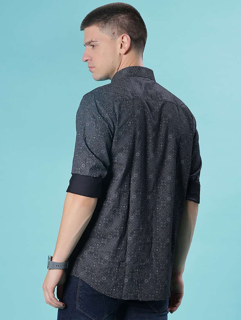 men printed long sleeve regular fit casual shirt - 22082449 - Standard Image - 3