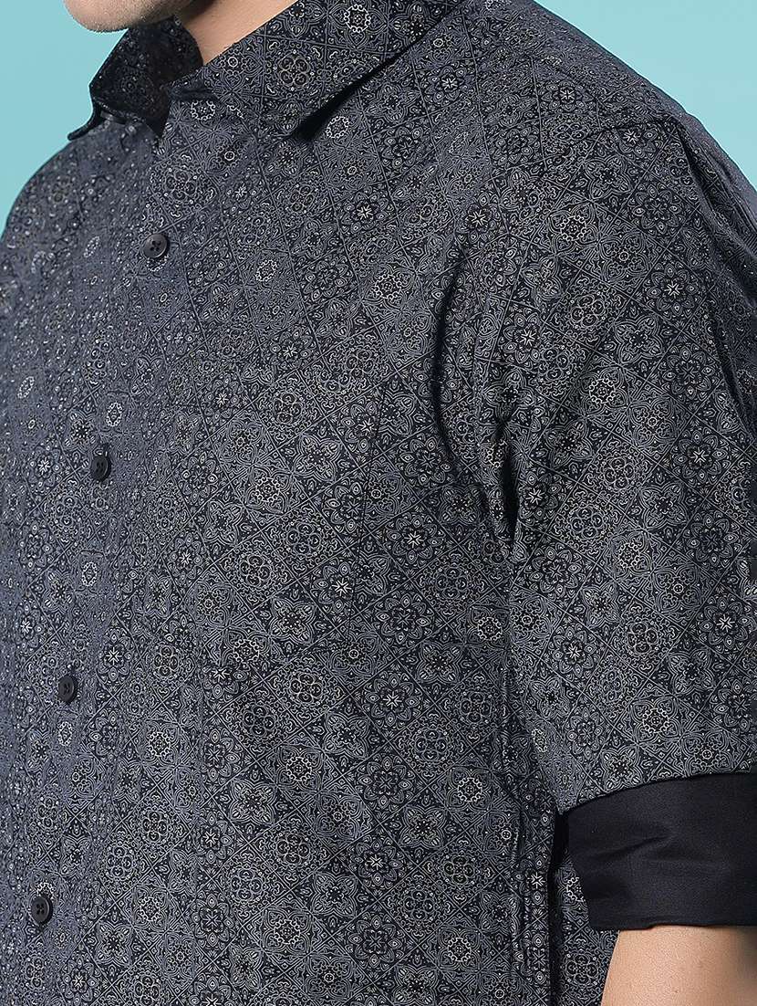 men printed long sleeve regular fit casual shirt - 22082449 - Standard Image - 5