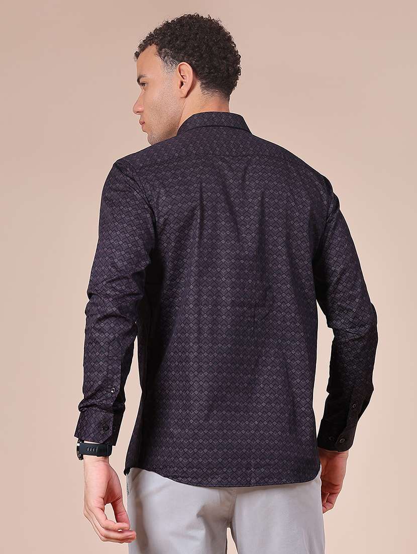 men printed long sleeve regular fit casual shirt - 22082450 -  Standard Image - 3