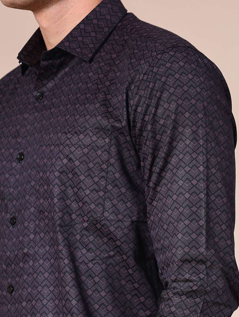 men printed long sleeve regular fit casual shirt - 22082450 -  Standard Image - 5