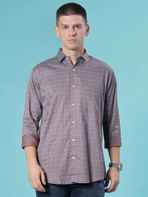 men printed long sleeve regular fit casual shirt - 22082451 -  Standard Image - 0