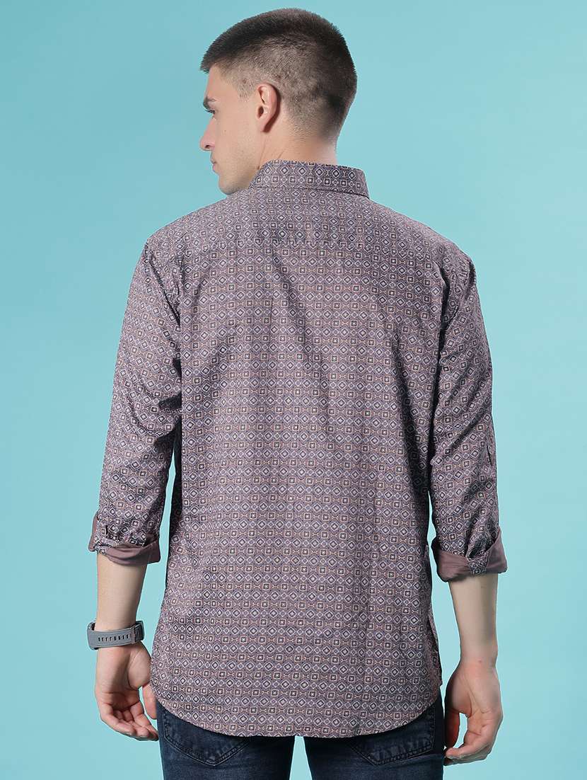 men printed long sleeve regular fit casual shirt - 22082451 -  Standard Image - 3