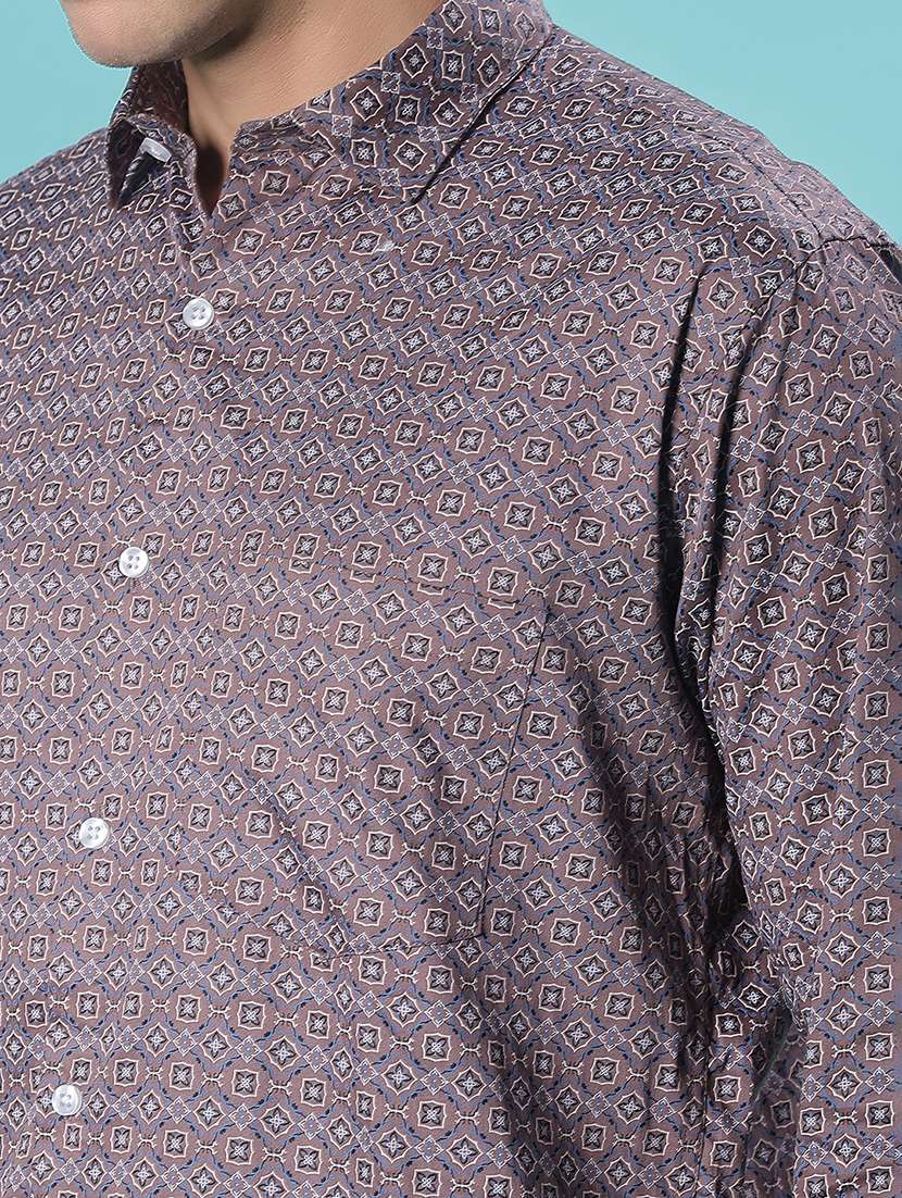 men printed long sleeve regular fit casual shirt - 22082451 -  Standard Image - 5
