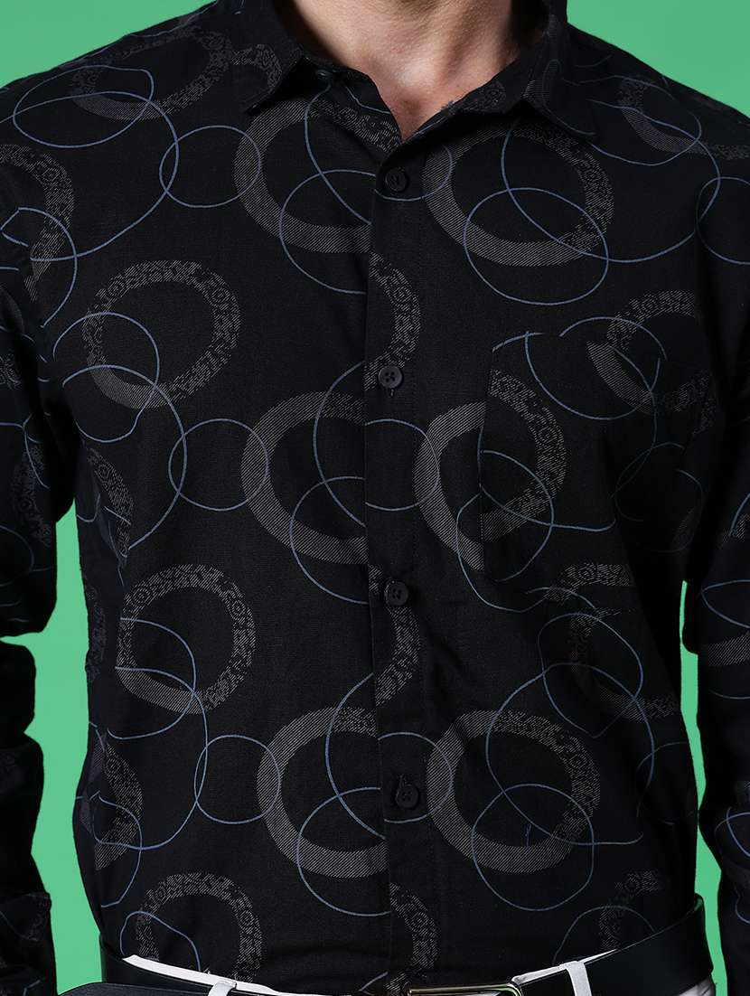 men printed long sleeve regular fit formal shirt - 22082452 - Standard Image - 5
