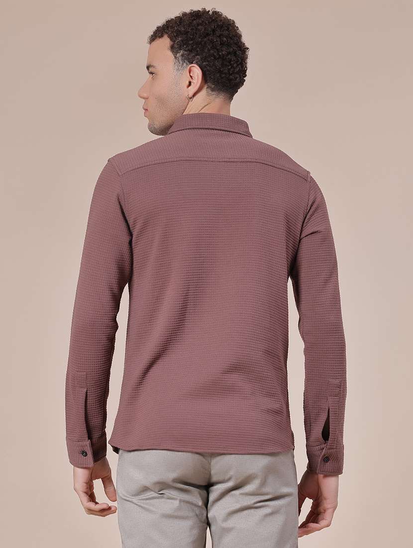 brown cotton casual shirt - 22082454 -  Standard Image - 3