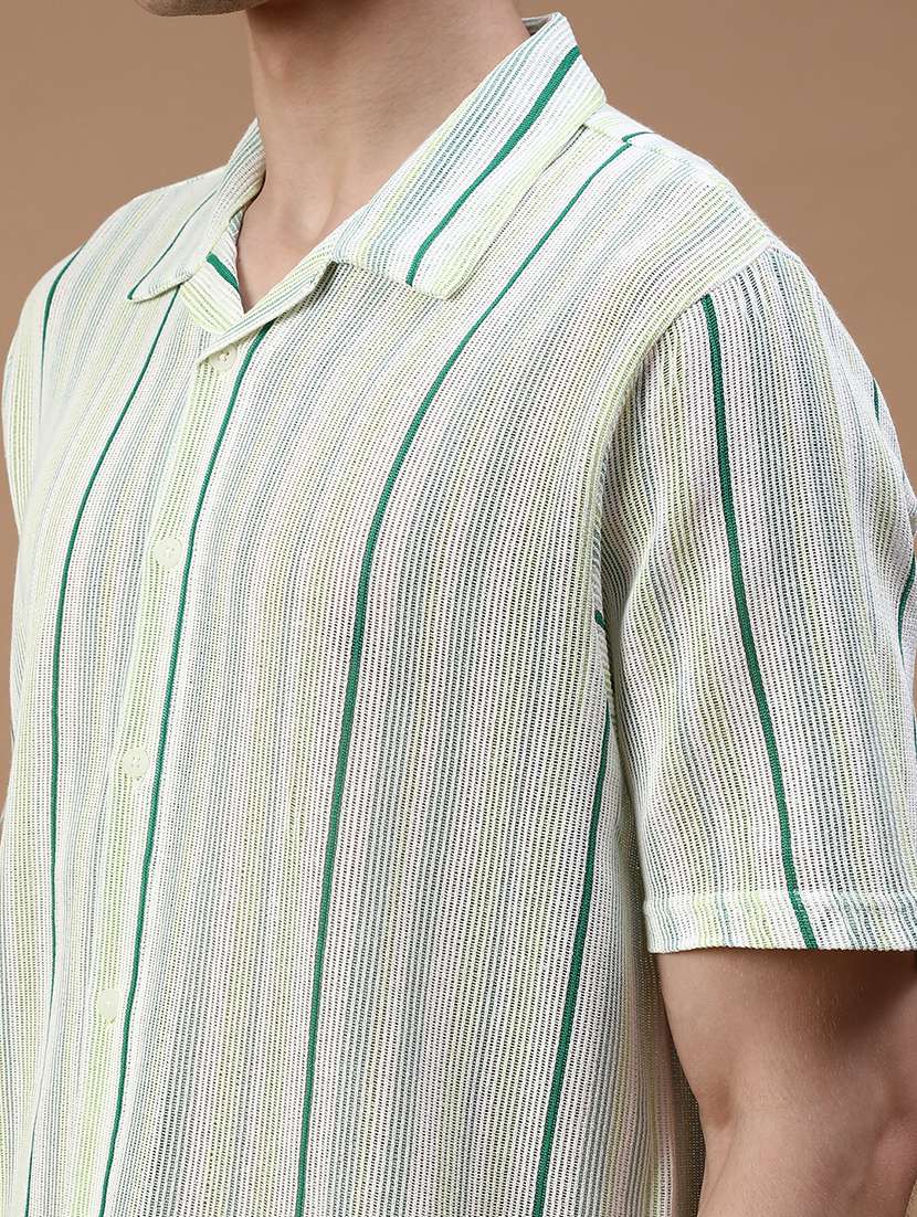men striped short sleeve regular fit casual shirt - 22082462 -  Standard Image - 5