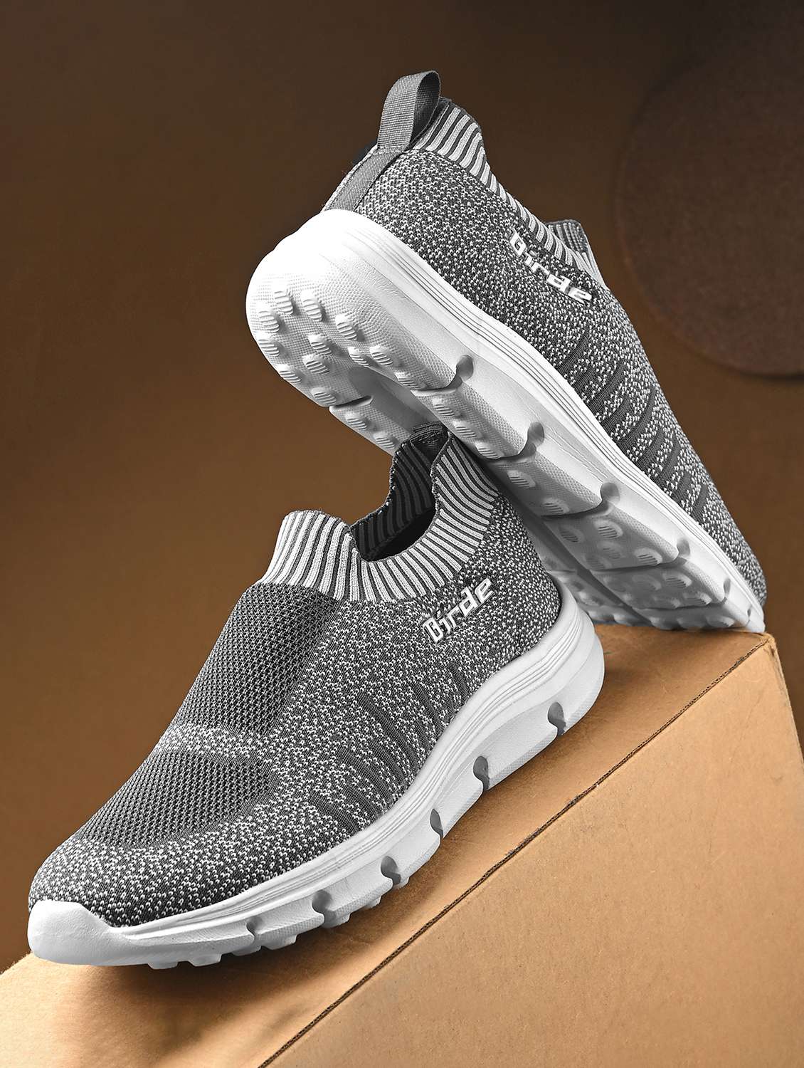 women grey slip on casual shoe