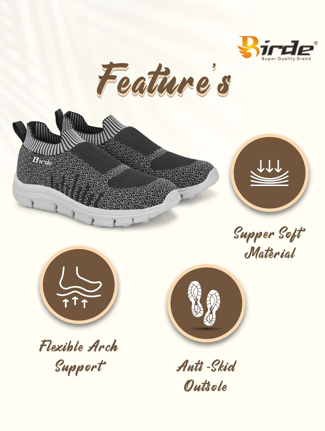 women grey slip on casual shoe - 22082468 - Standard Image - 5