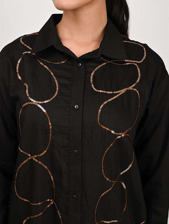 women collared long sleeve oversized shirt - 22082493 - Standard Image - 3