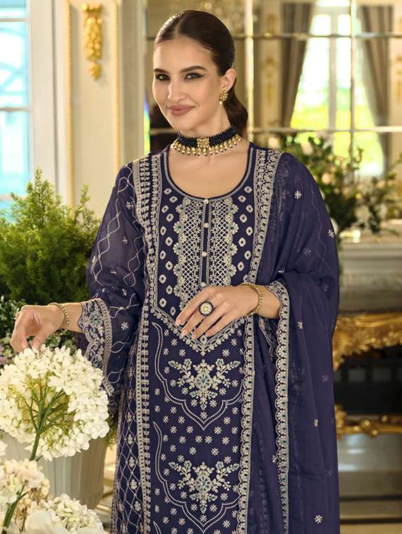 women embroidered long sleeve kurta pant with dupatta set - 22082503 - Standard Image - 3