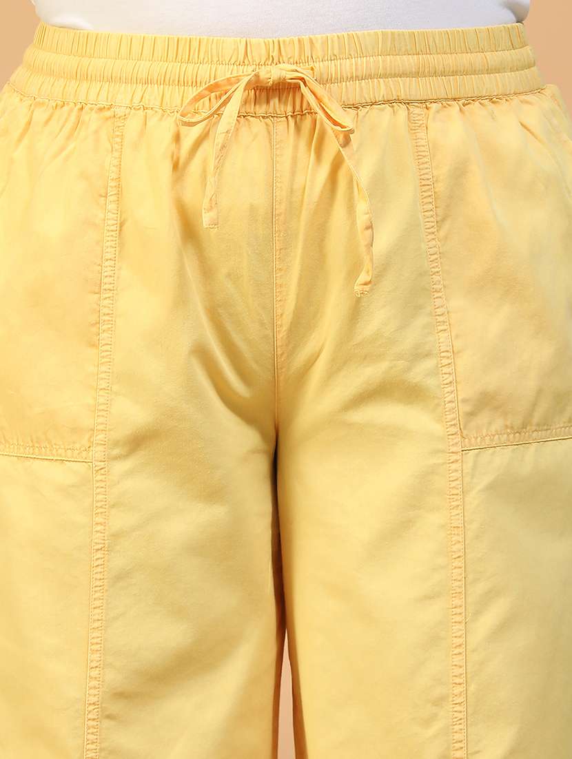 women solid mid rise wide leg trouser - 22082559 -  Standard Image - 5