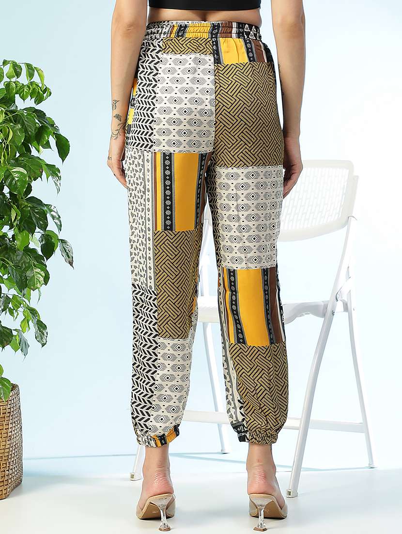 women printed high rise jogger - 22082562 - Standard Image - 3