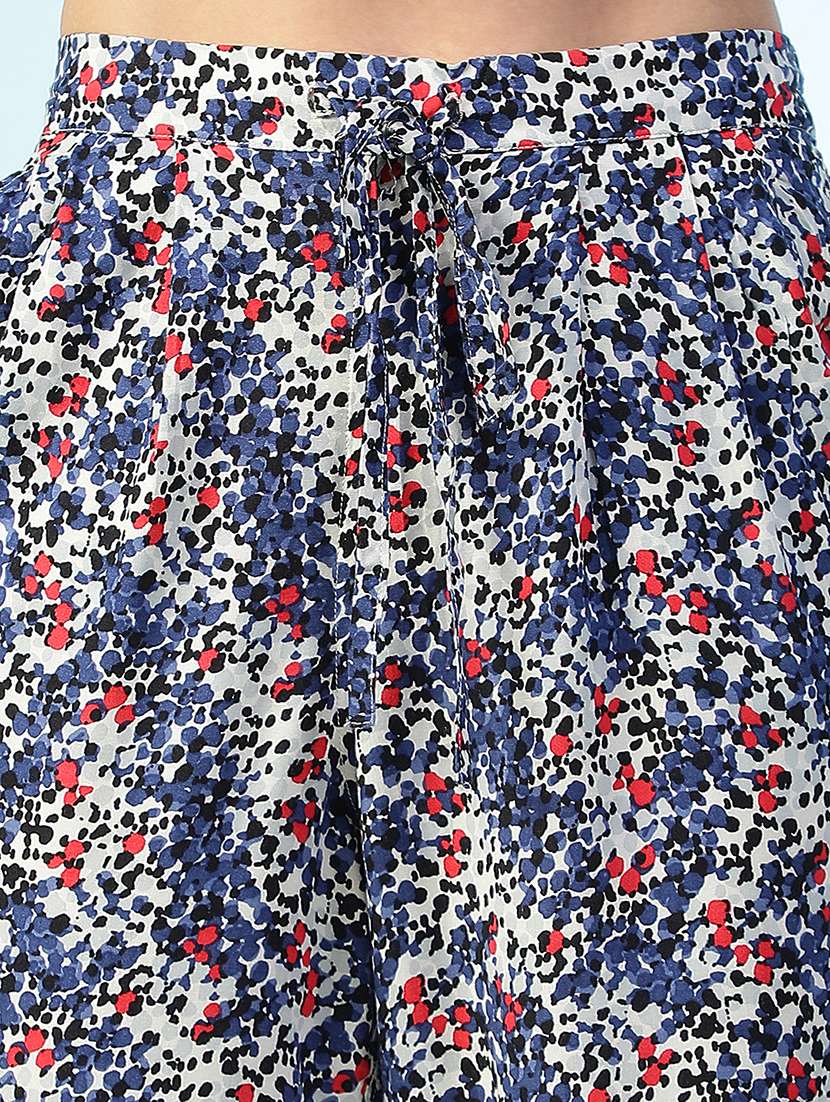 women printed high rise straight trouser - 22082563 -  Standard Image - 5