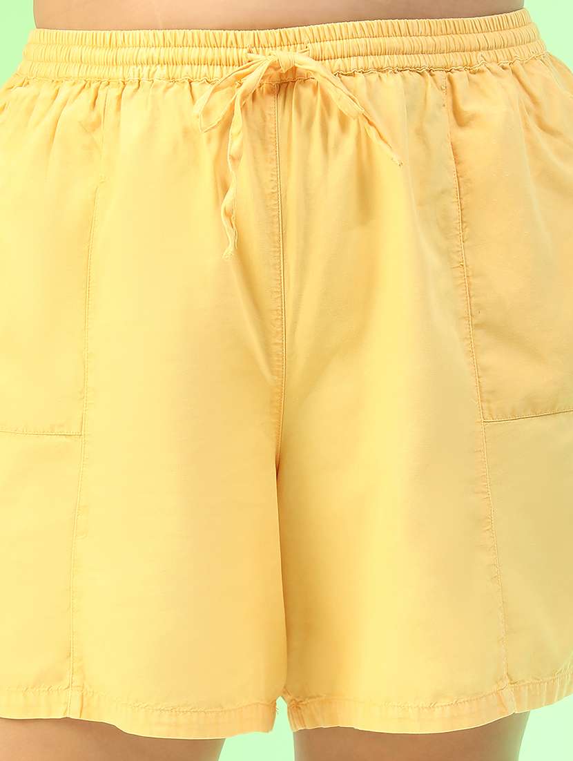 women plus size solid mid rise shorts - 22082569 - Standard Image - 5