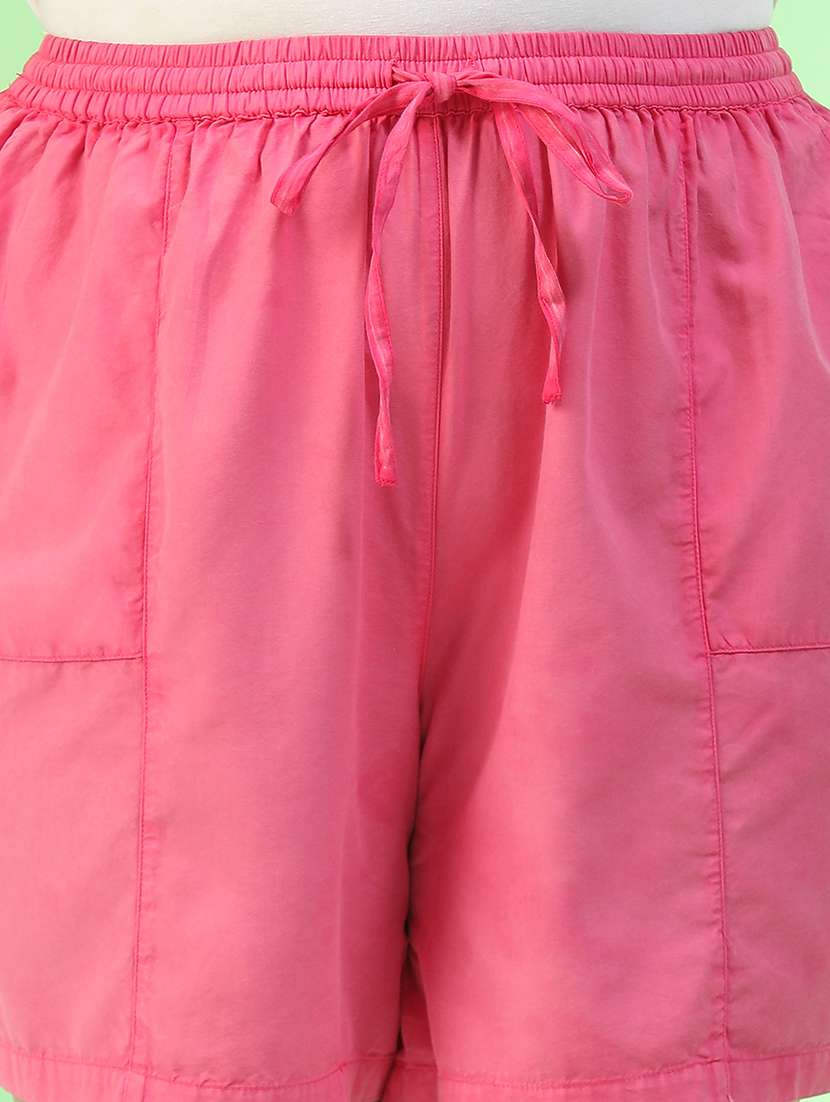 women plus size solid mid rise shorts - 22082570 -  Standard Image - 5