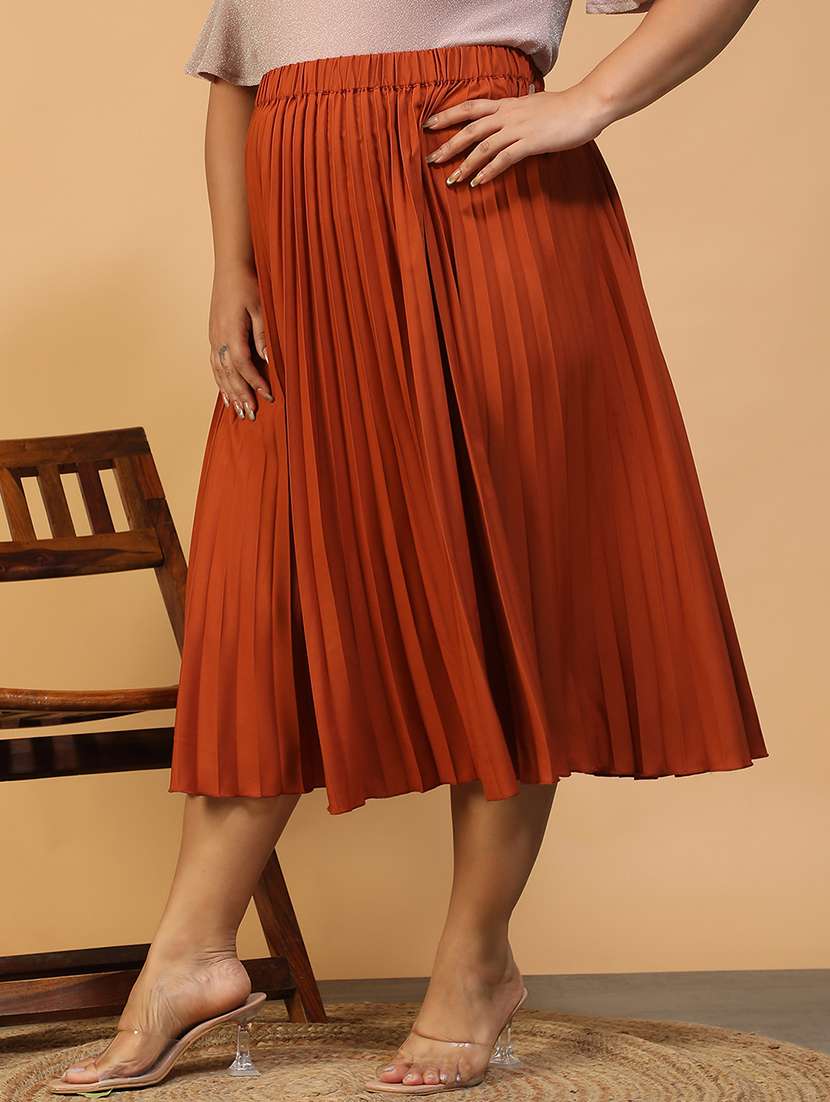 women plus size solid mid rise skirt - 22082572 -  Standard Image - 3