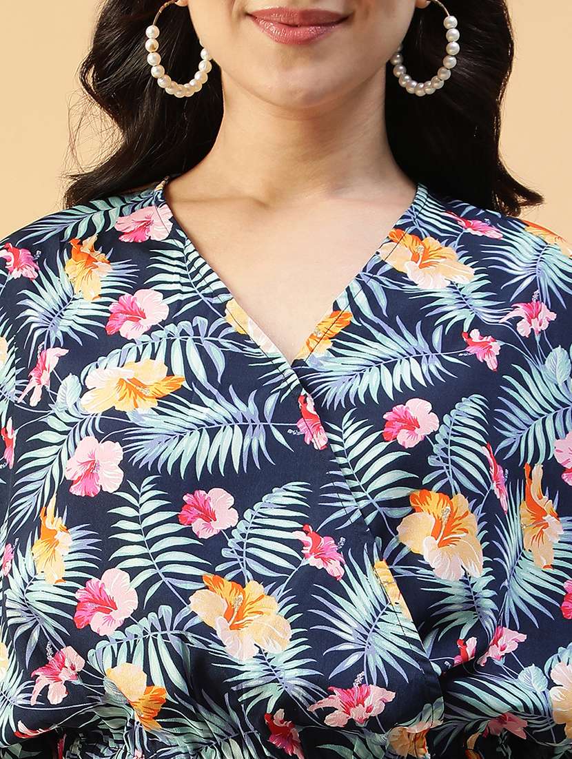 women printed puff sleeve blouson top - 22082628 -  Standard Image - 5