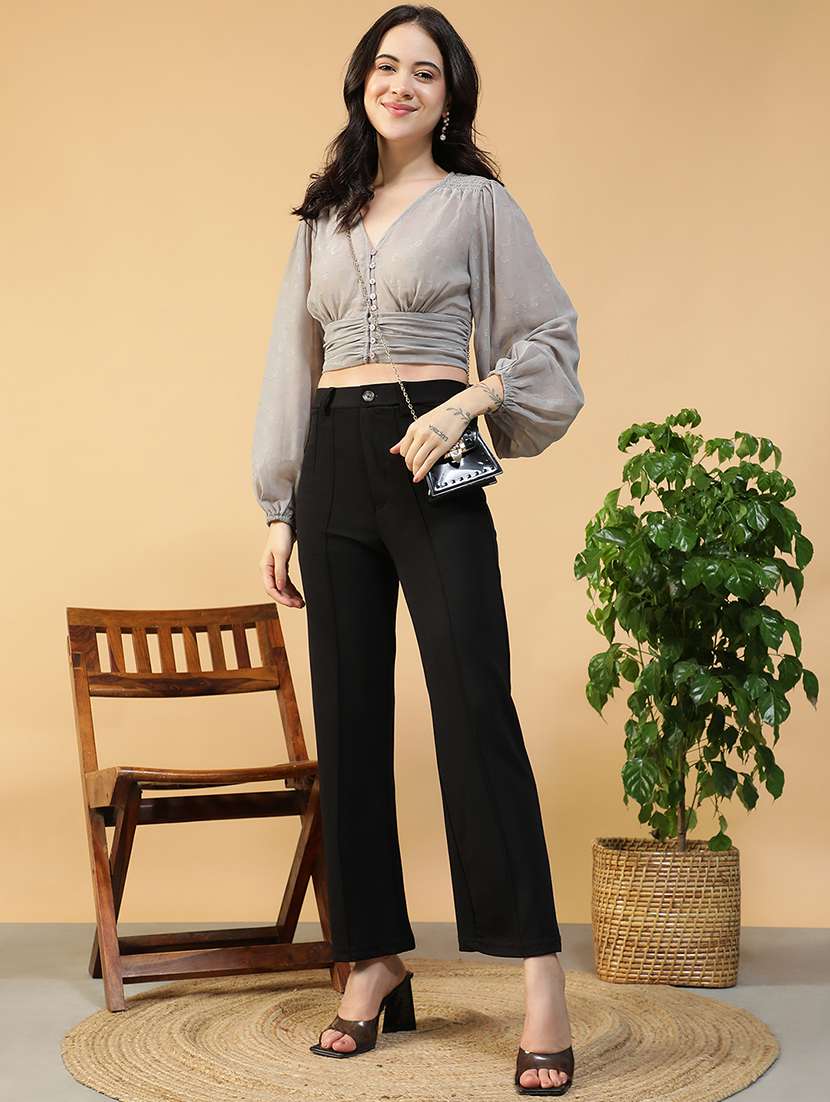 women self designed puff sleeve crop top - 22082629 -  Standard Image - 5