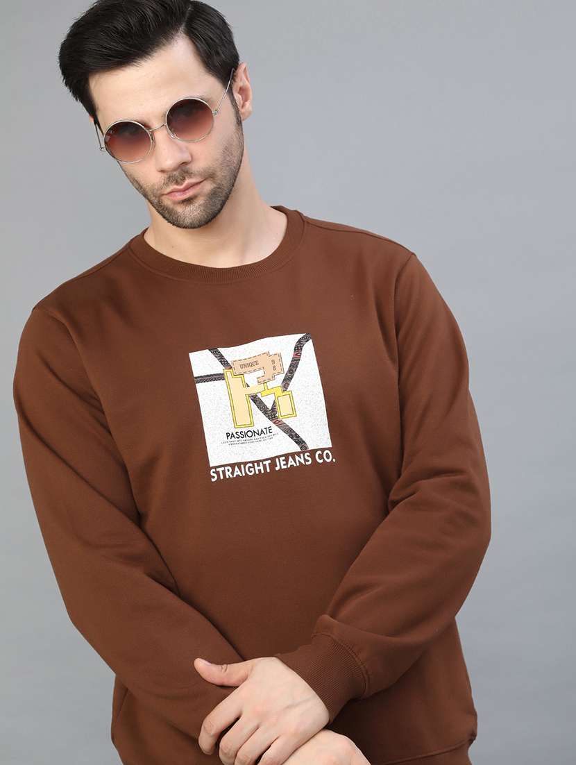 men printed long sleeve sweatshirt