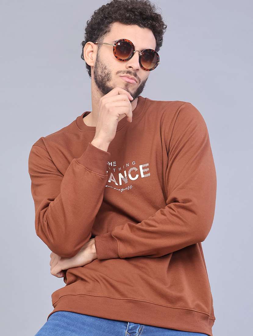 men solid long sleeve sweatshirt