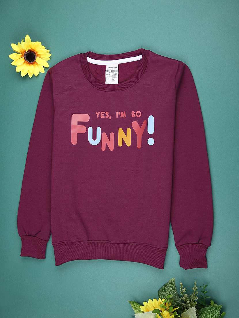 girls round neck long sleeve sweatshirt