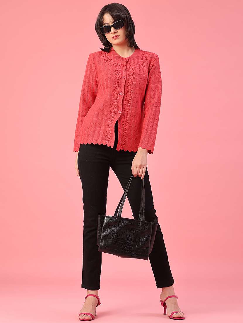 women self design long sleeve cardigan - 22082751 -  Standard Image - 5