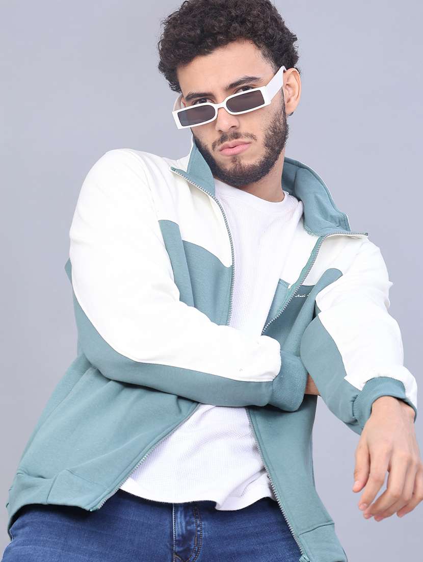 men color blocked long sleeve sweatshirt