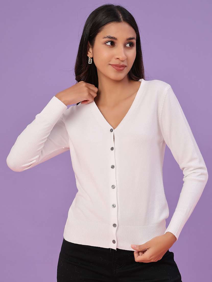 women solid long sleeve cardigan