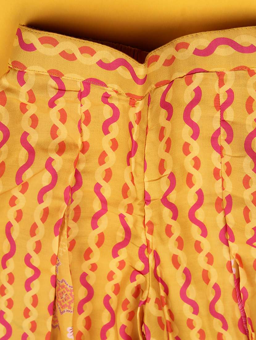 Girls Printed Sleeveless Kurta And Palazzo With Dupatta - 22082954 -  Standard Image - 5