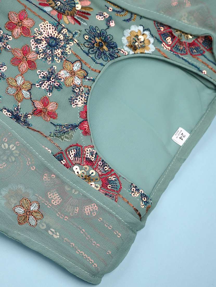 girls solid with work sleeveless kurta sharara set  - 22082957 -  Standard Image - 5