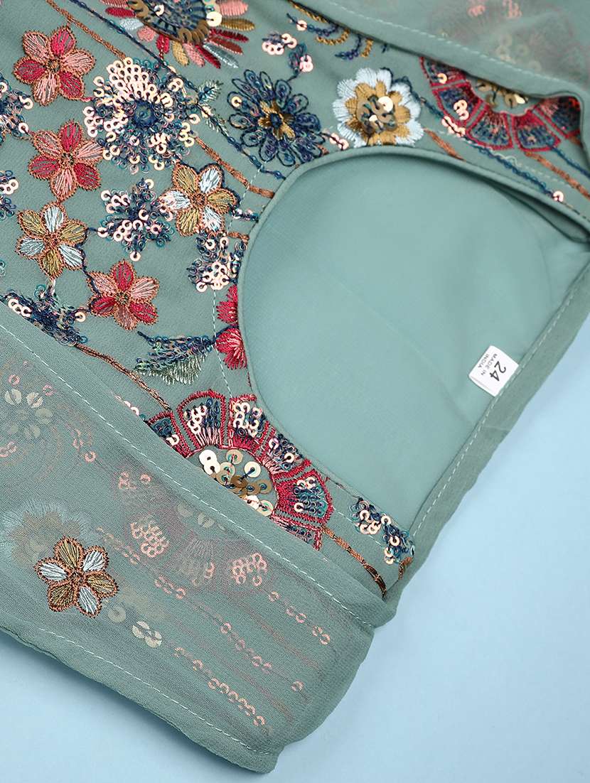 girls solid with work sleeveless kurta sharara set  - 22082957 -  Standard Image - 5