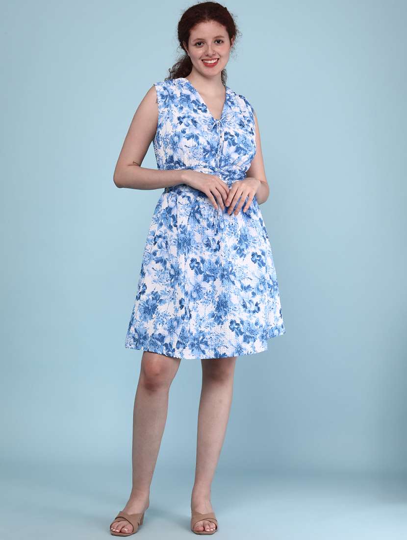 Women Printed Sleeveless A-line Dress - 22082973 -  Standard Image - 5