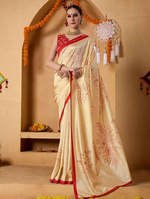 women printed casual wear saree with blouse - 22082991 -  Standard Image - 0