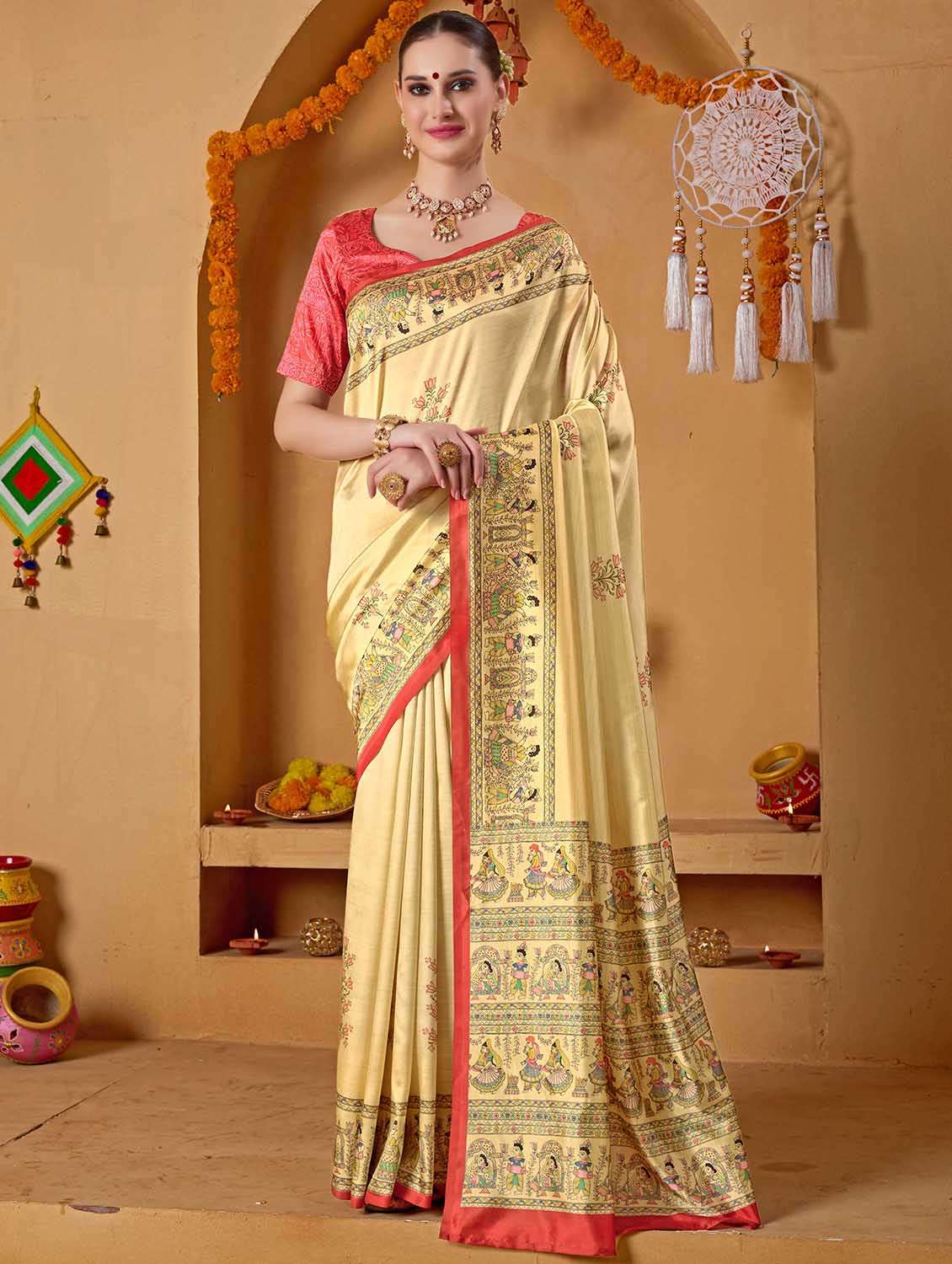 women printed casual wear saree with blouse - 22082993 -  Zoom Image - 0