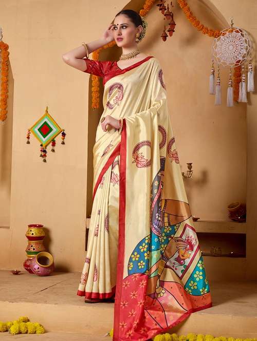 women printed casual wear saree with blouse - 22082996 -  Standard Image - 0