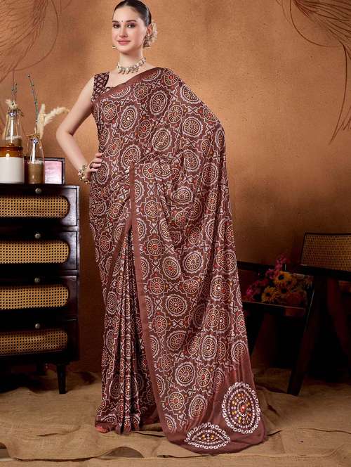 women printed casual wear saree with blouse - 22082999 -  Standard Image - 0