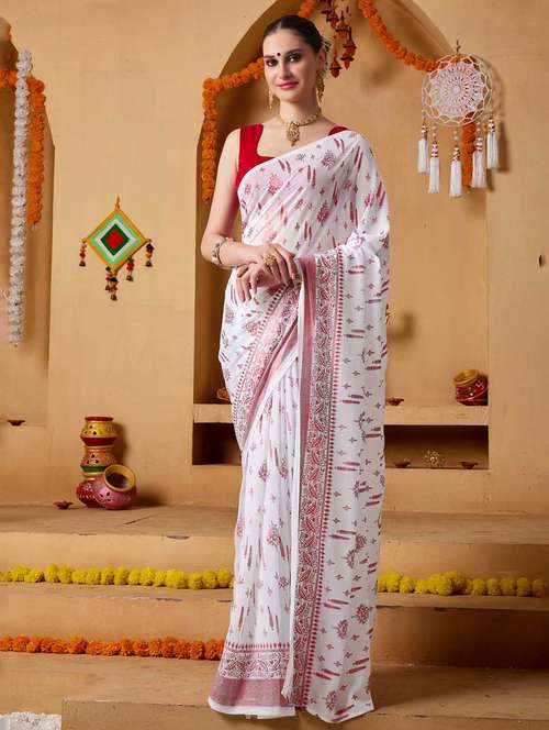 women printed casual wear saree with blouse - 22083014 - Standard Image - 0