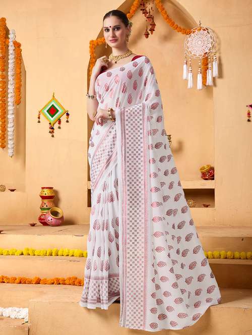 women printed casual wear saree with blouse - 22083015 -  Standard Image - 0