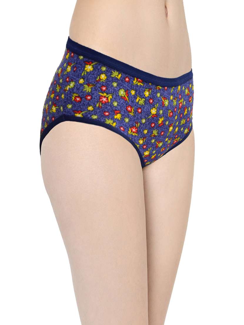 Multi Colored Cotton Blend Hipster Panty - 22083152 -  Standard Image - 3