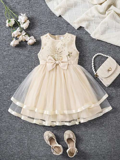 girls emebllished sleeveless flared dress - 22083160 -  Standard Image - 0
