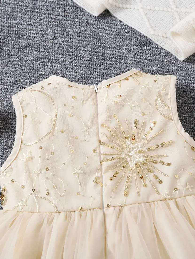 girls emebllished sleeveless flared dress - 22083160 - Standard Image - 3