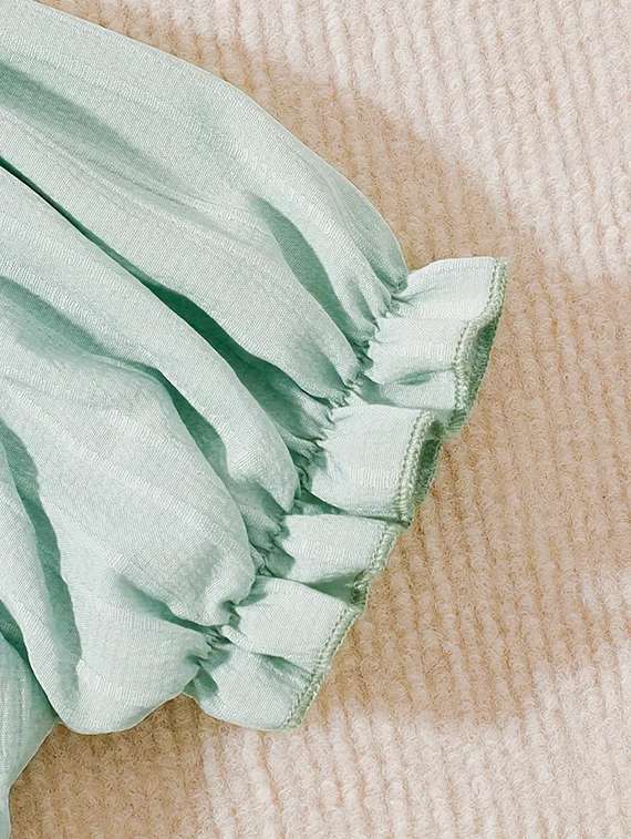 women solid puff sleeve tiered dress - 22083162 - Standard Image - 3