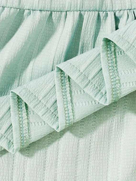 women solid puff sleeve tiered dress - 22083162 - Standard Image - 5