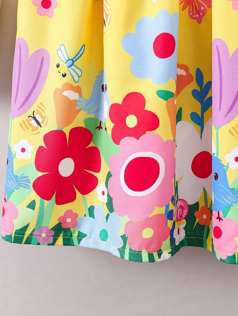 girls floral print sleeveless flared dress - 22083163 - Standard Image - 5