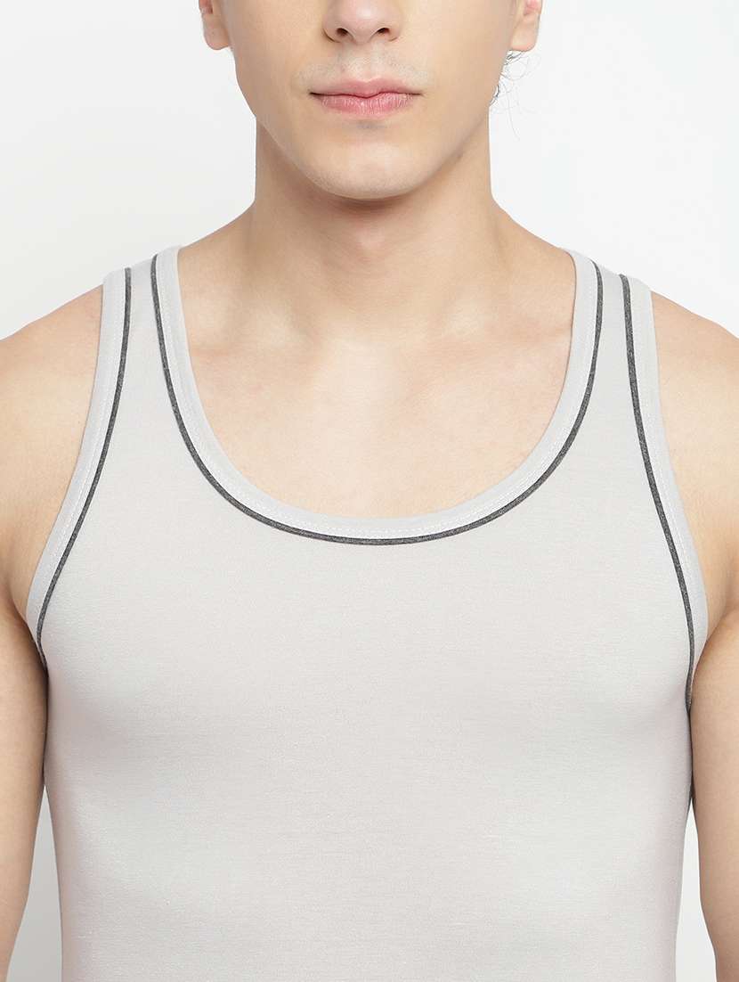 grey 100% cotton vest - 22083209 -  Standard Image - 5