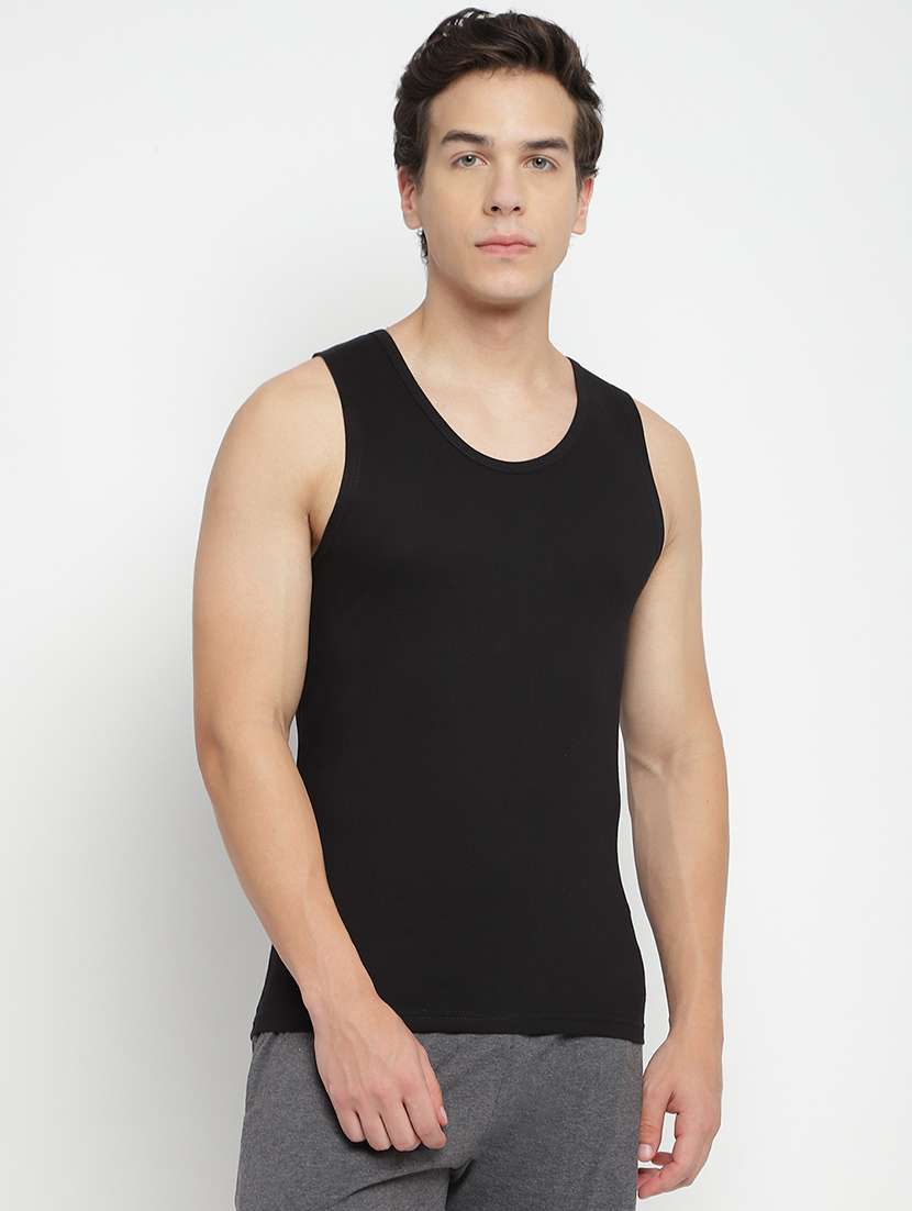 black 100% cotton vest