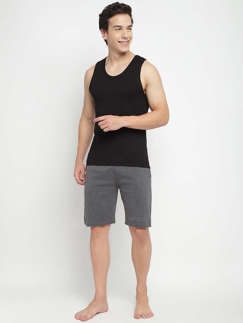 black 100% cotton vest - 22083210 -  Standard Image - 5