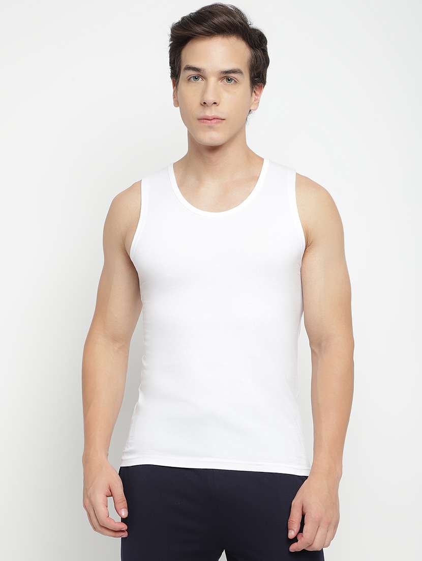 white 100% cotton vest
